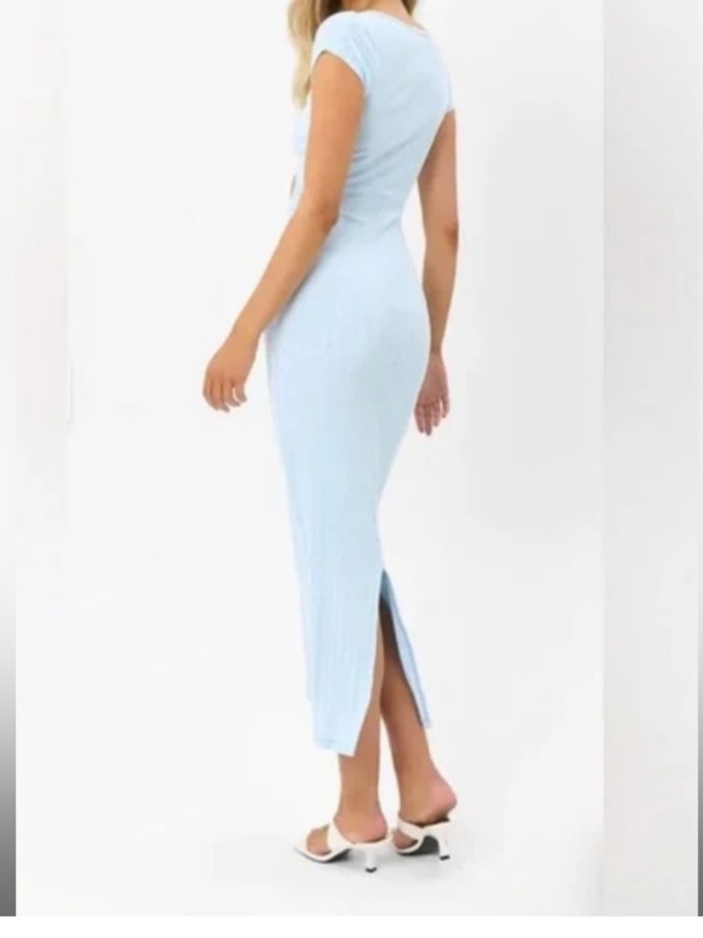 Frankie's Bikinis x Gigi Hadid Millie Lounge Maxi Dress in Asher Blue size m - Picture 12 of 15